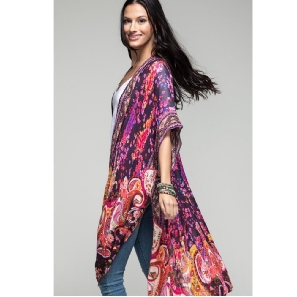 Morpheus Ditsy Floral & Paisley Print Kimono Cardigan - Picture 1 of 3